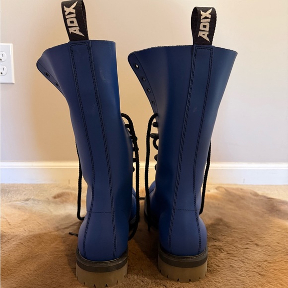 Blue Combat Boots with Black Laces - Picture 3 of 5